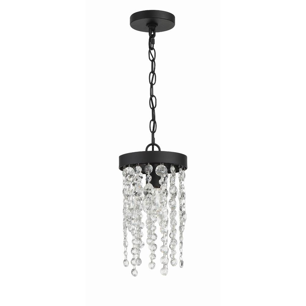 Crystorama WIN-610-BF-CL-MWP Black Forged Winham 1 Light Black Forged Pendant Image 3