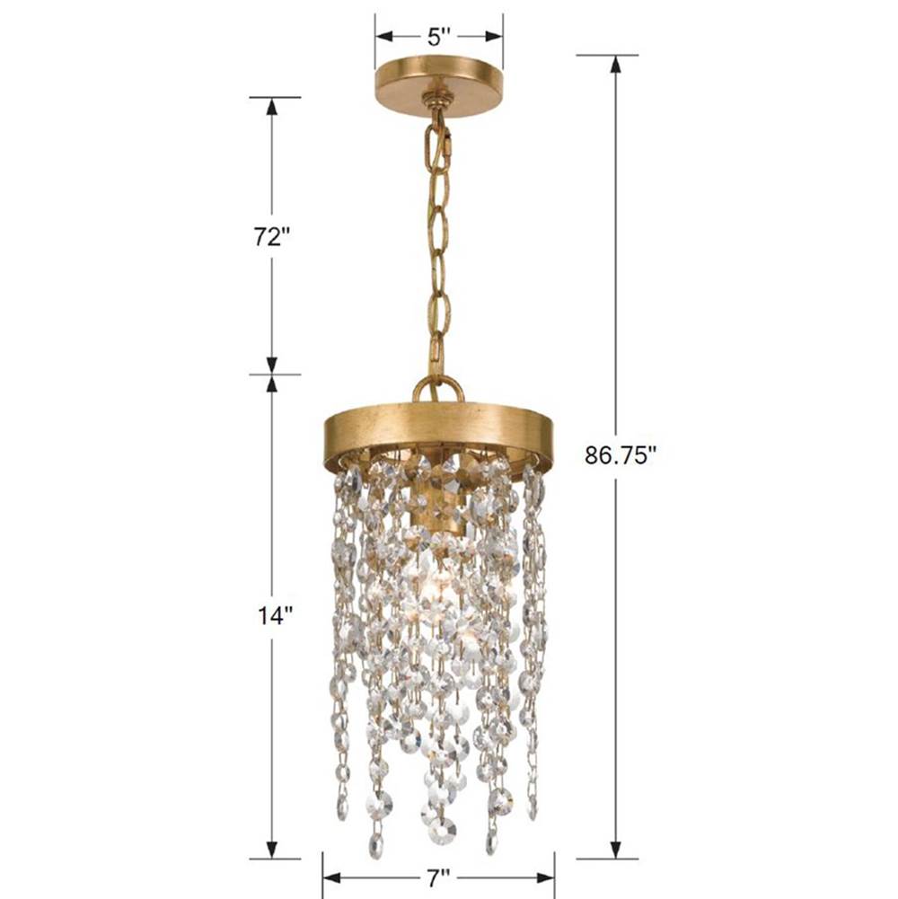 Crystorama Winham 1 Light Black Forged Pendant