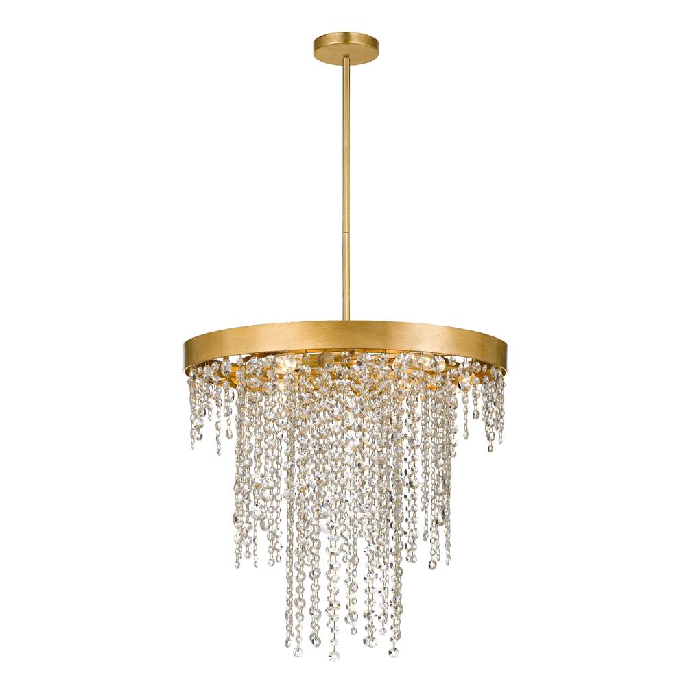 Crystorama WIN-616-GA-CL-MWP Antique Gold Winham 6 Light Antique Gold Crystal Chandelier Image 1