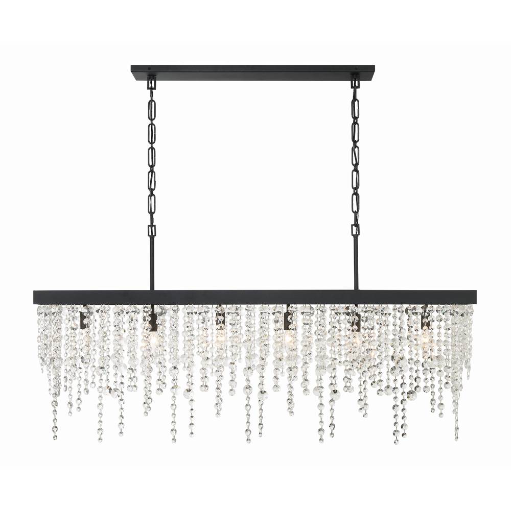 Crystorama WIN-617-BF-CL-MWP Black Forged Winham 6 Light Black Forged Chandelier Image 1