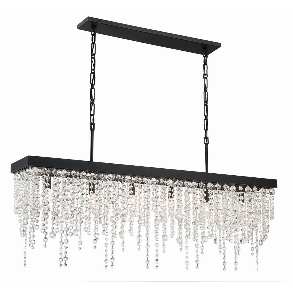 Crystorama Winham 6 Light Black Forged Chandelier