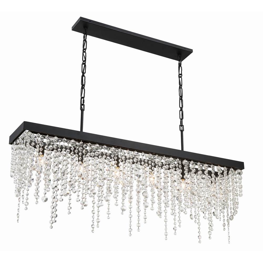 Crystorama WIN-617-BF-CL-MWP Black Forged Winham 6 Light Black Forged Chandelier Image 4