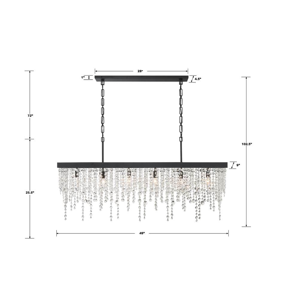 Crystorama WIN-617-BF-CL-MWP Black Forged Winham 6 Light Black Forged Chandelier Image 2