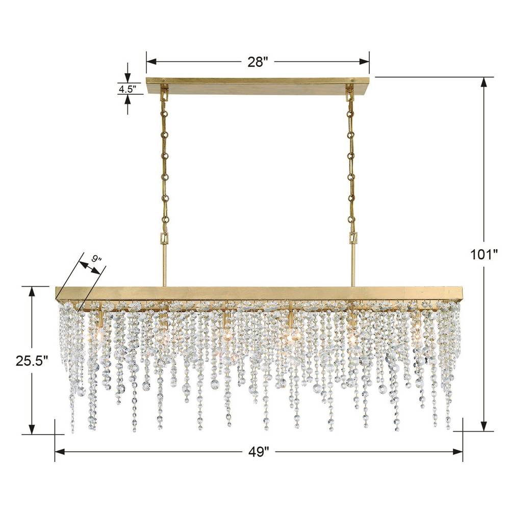 Crystorama WIN-617-GA-CL-MWP Antique Gold Winham 6 Light Antique Gold Chandelier Image 2