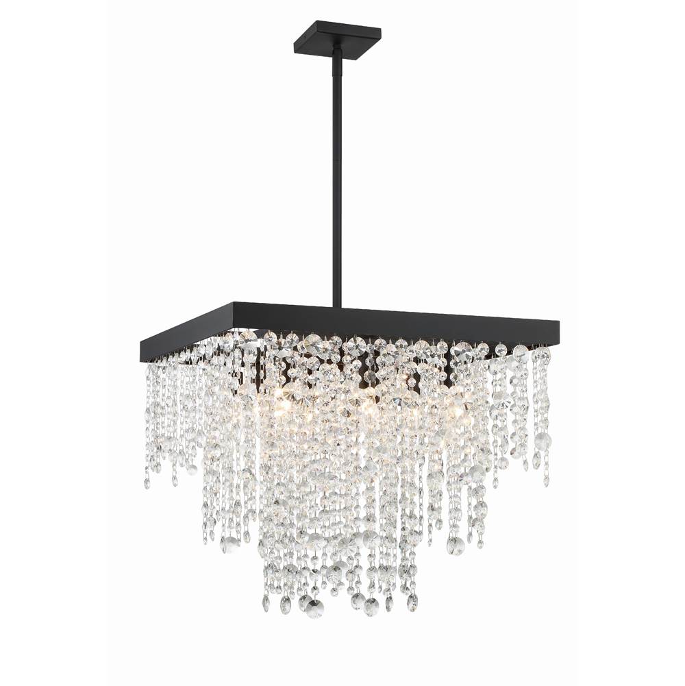 Crystorama Winham 8 Light Black Forged Chandelier