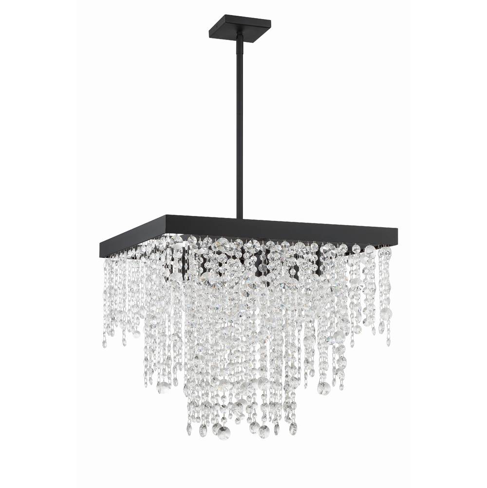 Crystorama WIN-618-BF-CL-MWP Black Forged Winham 8 Light Black Forged Chandelier Image 6