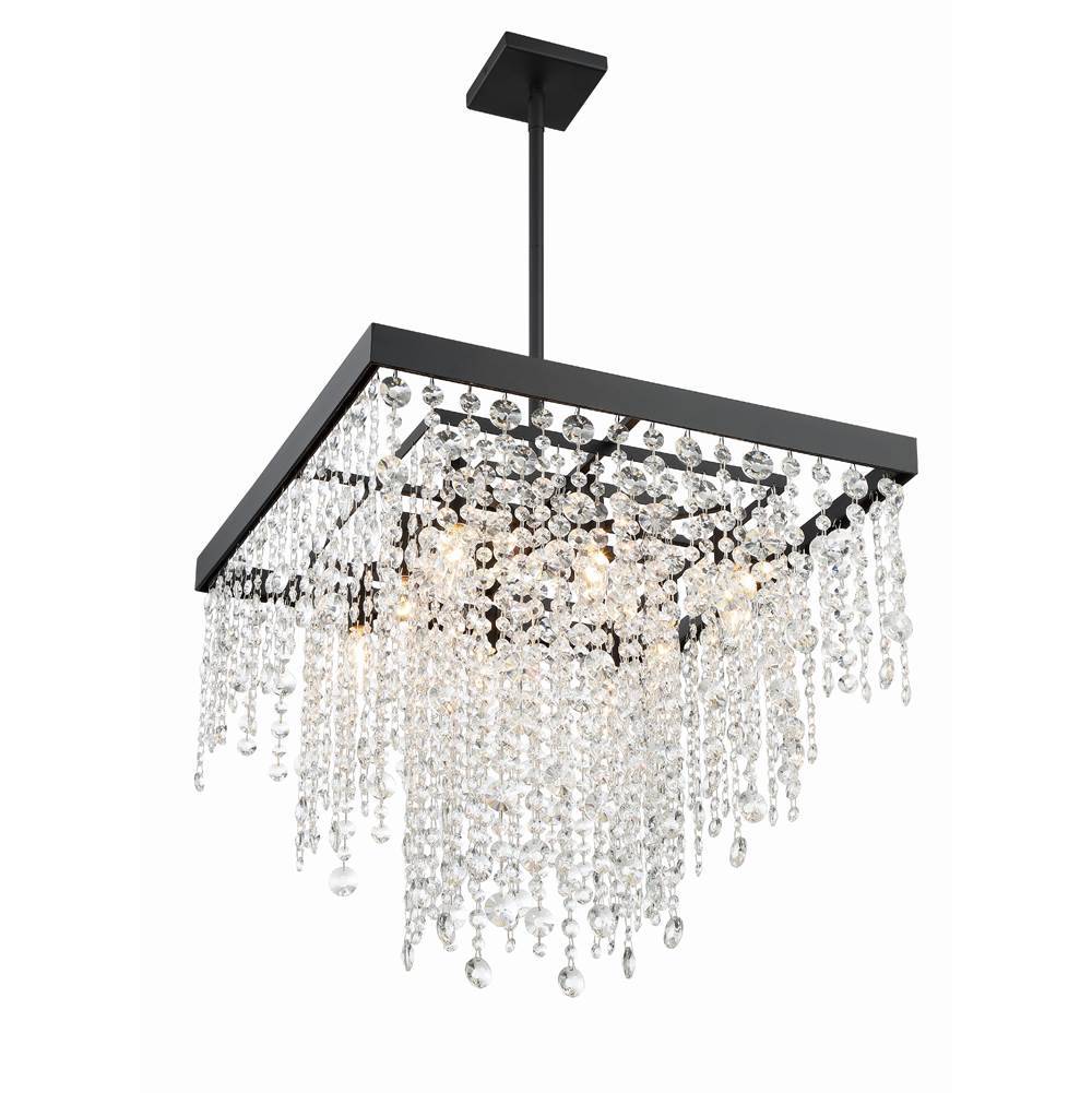 Crystorama WIN-618-BF-CL-MWP Black Forged Winham 8 Light Black Forged Chandelier Image 5