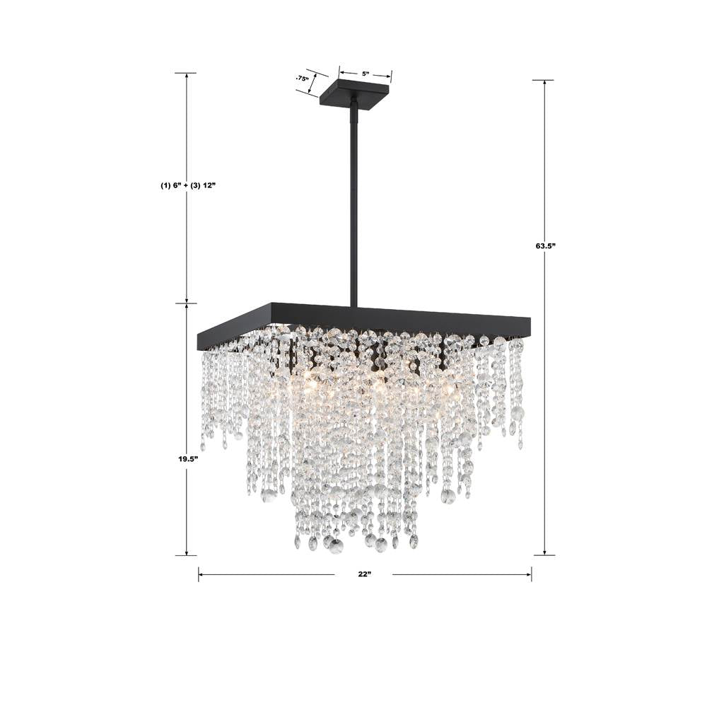 Crystorama WIN-618-BF-CL-MWP Black Forged Winham 8 Light Black Forged Chandelier Image 2