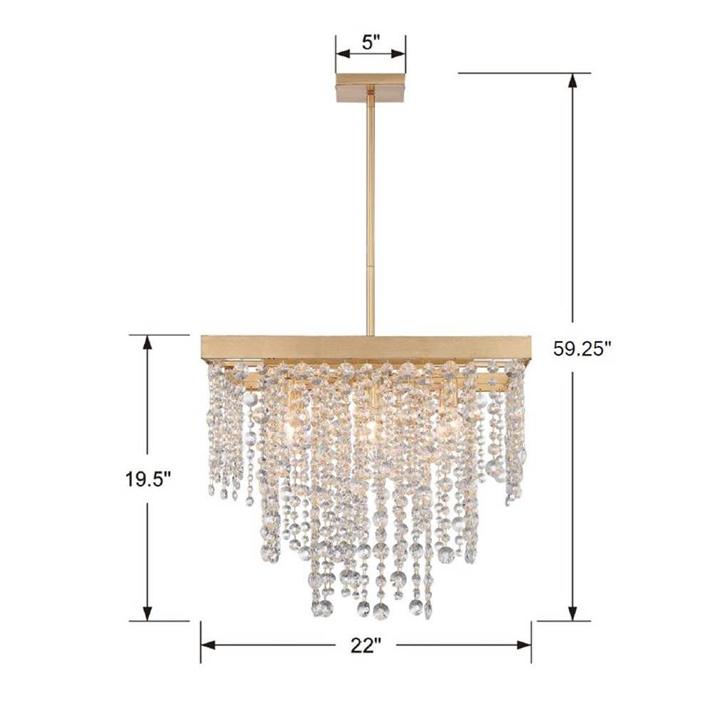 Crystorama WIN-618-GA-CL-MWP Antique Gold Winham 8 Light Antique Gold Chandelier Image 2