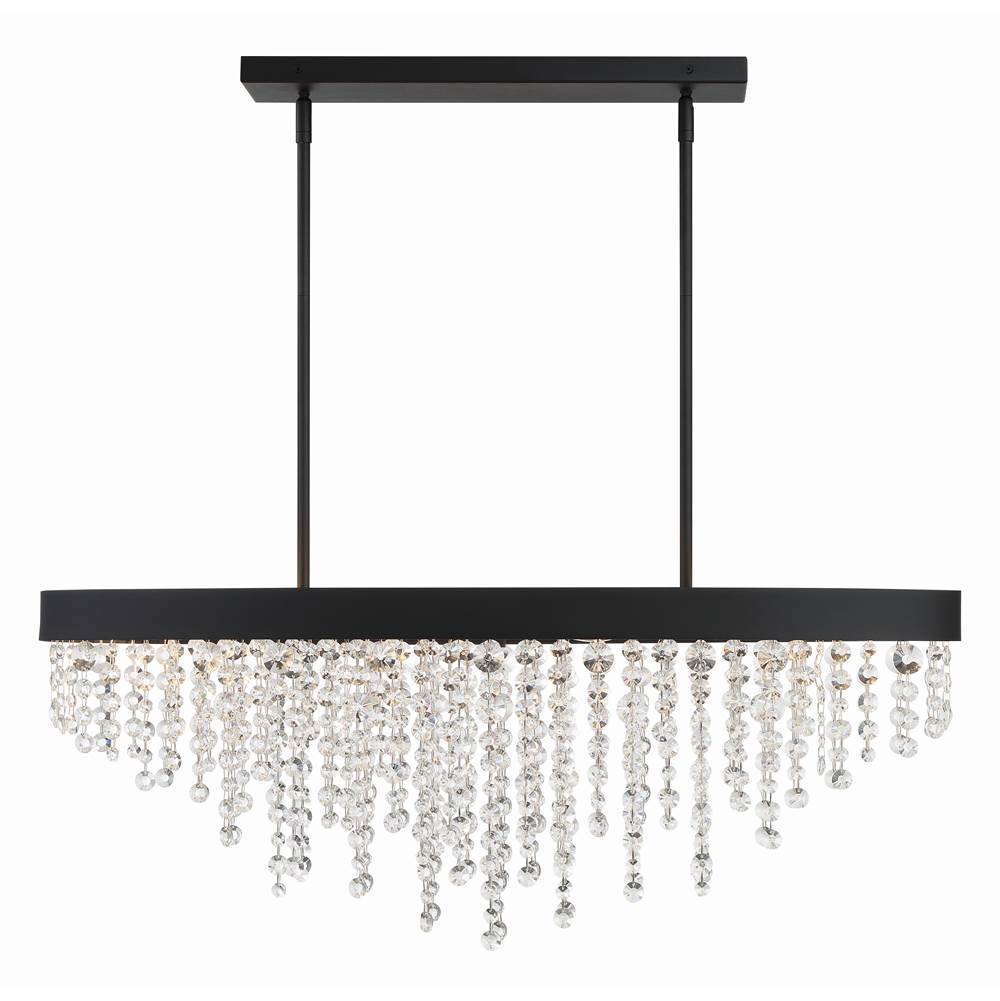 Crystorama WIN-619-BF-CL-MWP Black Forged Winham 8 Light Black Forged Chandelier Image 1