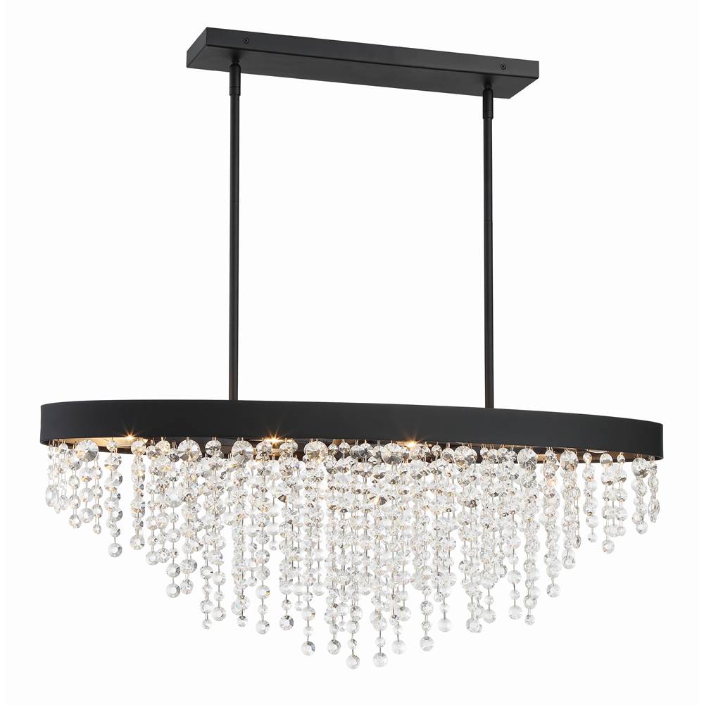 Crystorama Winham 8 Light Black Forged Chandelier