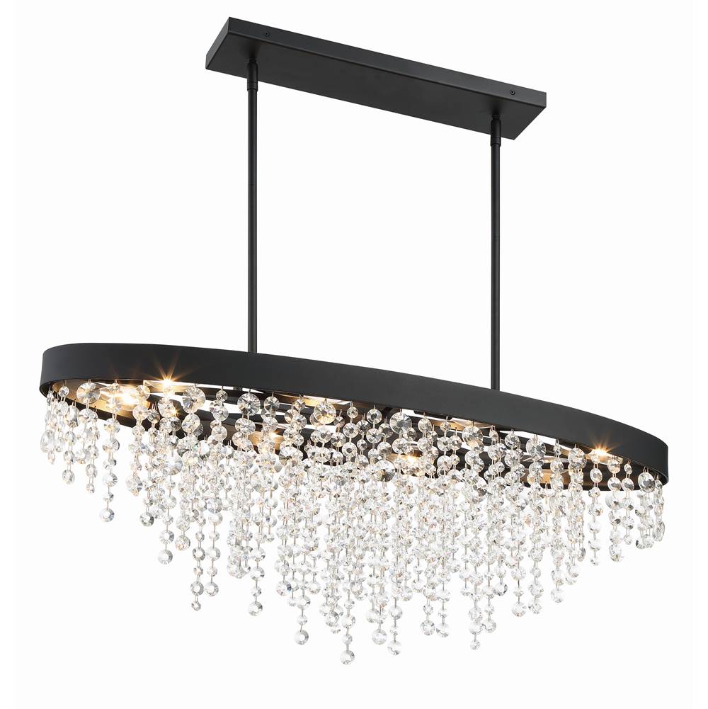 Crystorama WIN-619-BF-CL-MWP Black Forged Winham 8 Light Black Forged Chandelier Image 4