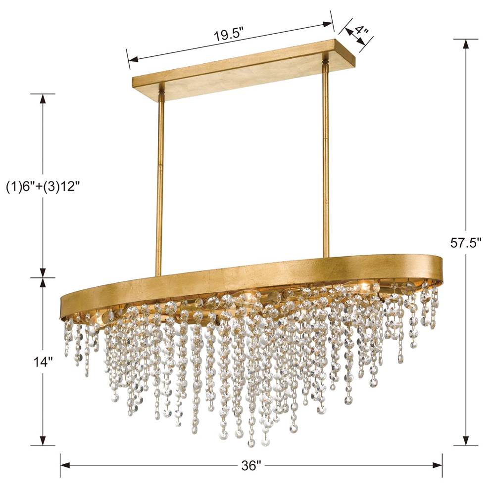 Crystorama WIN-619-GA-CL-MWP Antique Gold Winham 8 Light Antique Gold Crystal Chandelier Image 2