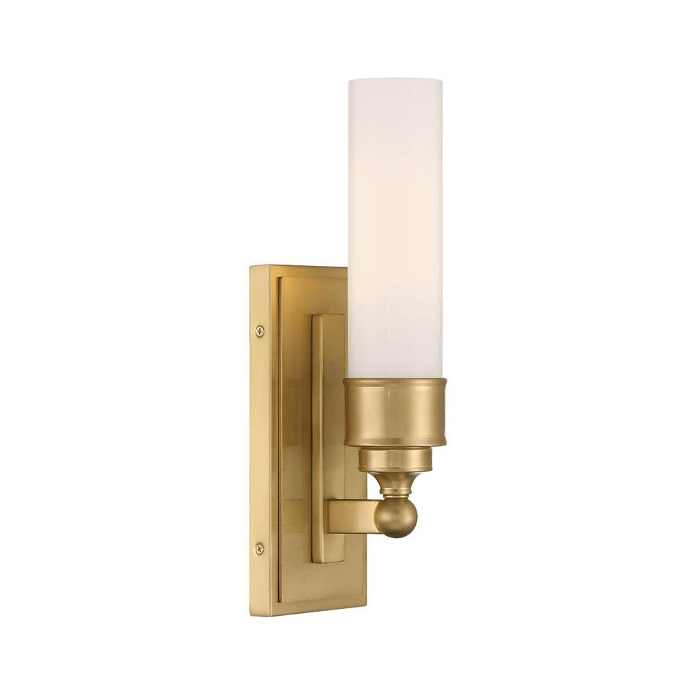 Crystorama WLX-301-AG Aged Brass Wilcox 1 Light Led Aged Brass Sconce Image 1