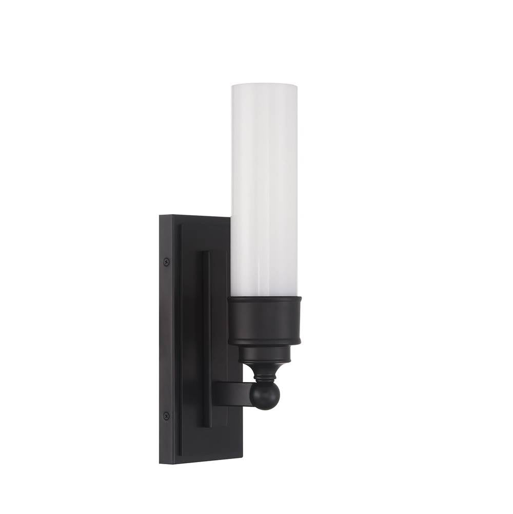 Crystorama Wilcox 1 Light Led Aged Brass Sconce