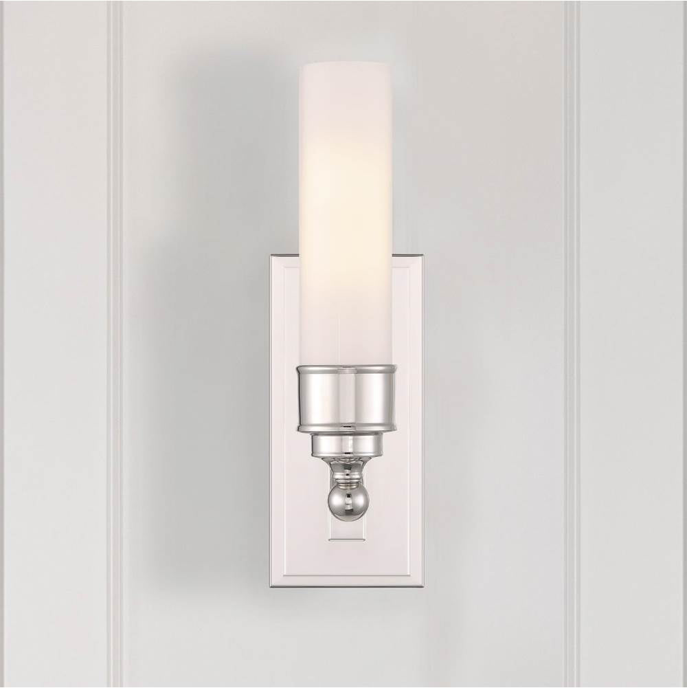 Crystorama WLX-301-PN Polished Nickel Wilcox 1 Light Led Polished Nickel Sconce Image 2