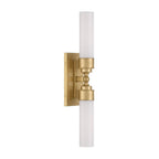Crystorama Wilcox 2 Light Led Aged Brass Sconce