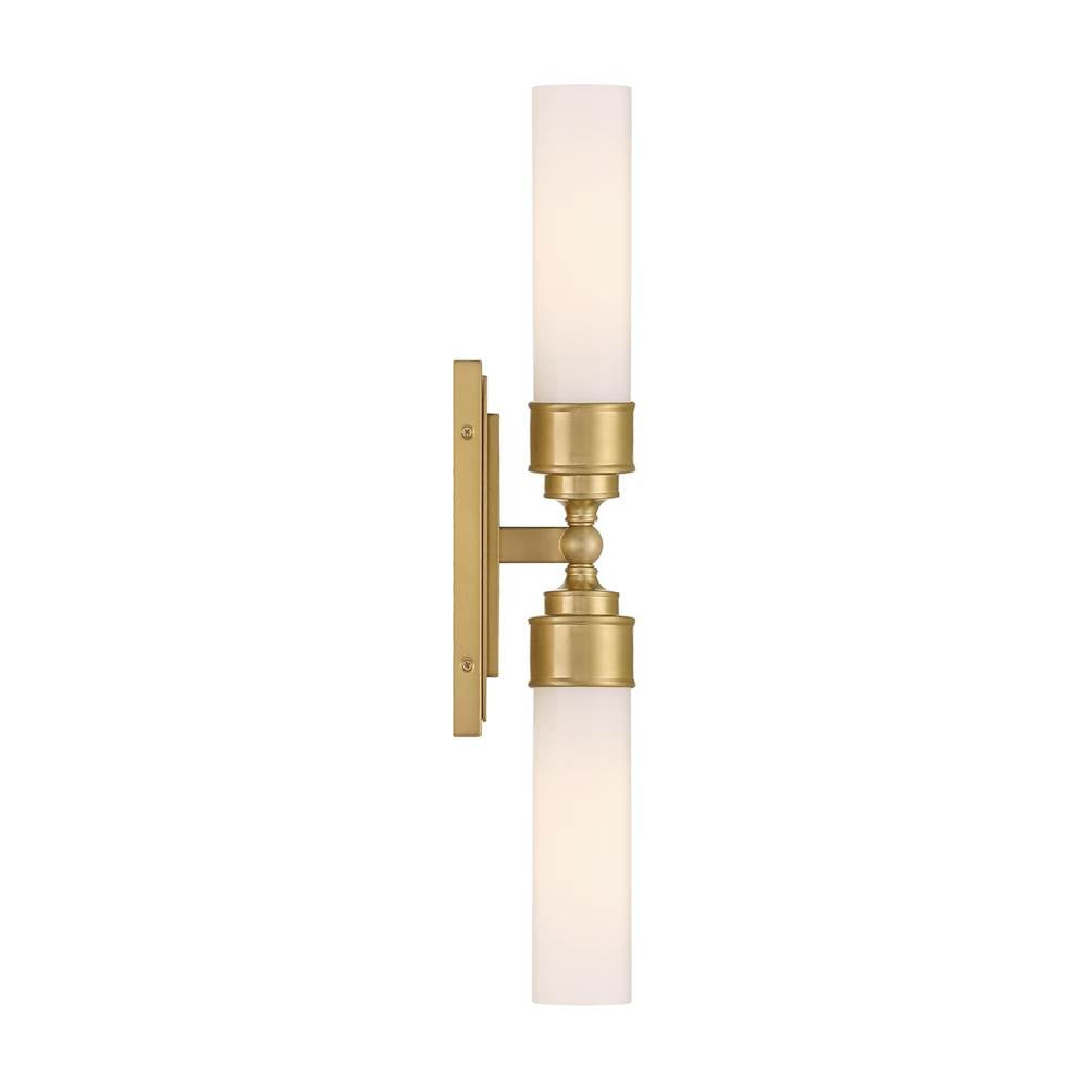 Crystorama WLX-302-AG Aged Brass Wilcox 2 Light Led Aged Brass Sconce Image 3