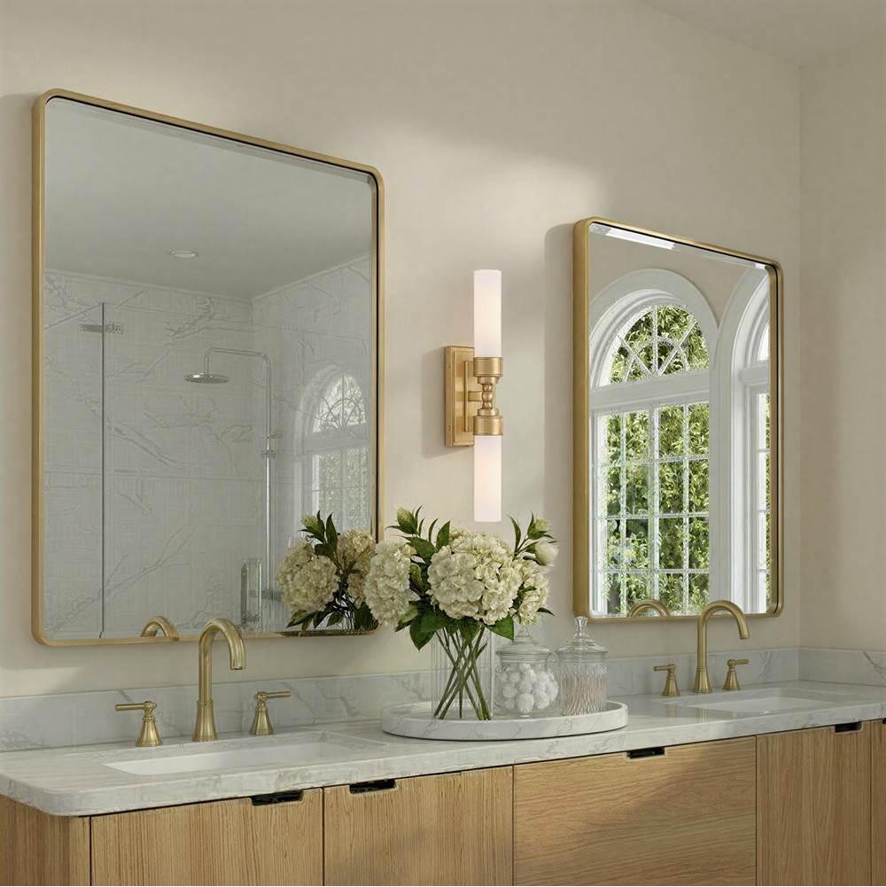 Crystorama WLX-302-AG Aged Brass Wilcox 2 Light Led Aged Brass Sconce Image 2
