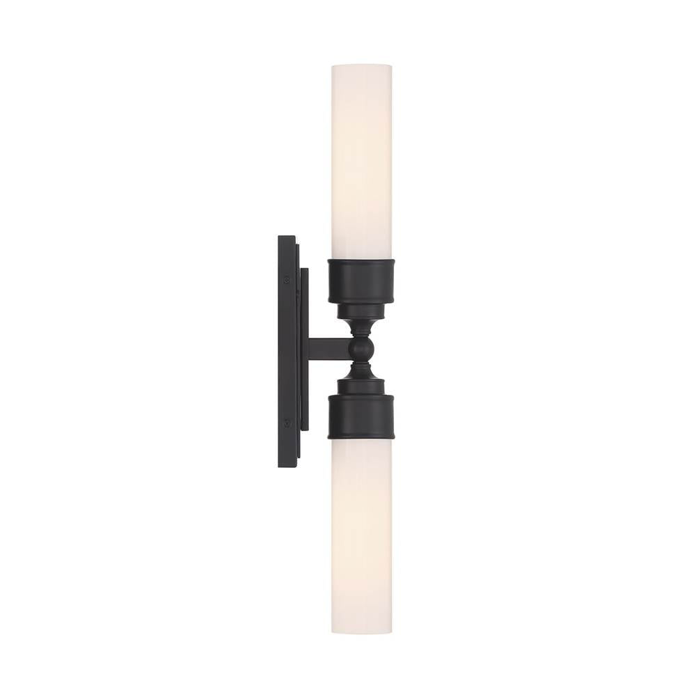 Crystorama WLX-302-MK Matte Black Wilcox 2 Light Led Matte Black Sconce Image 3