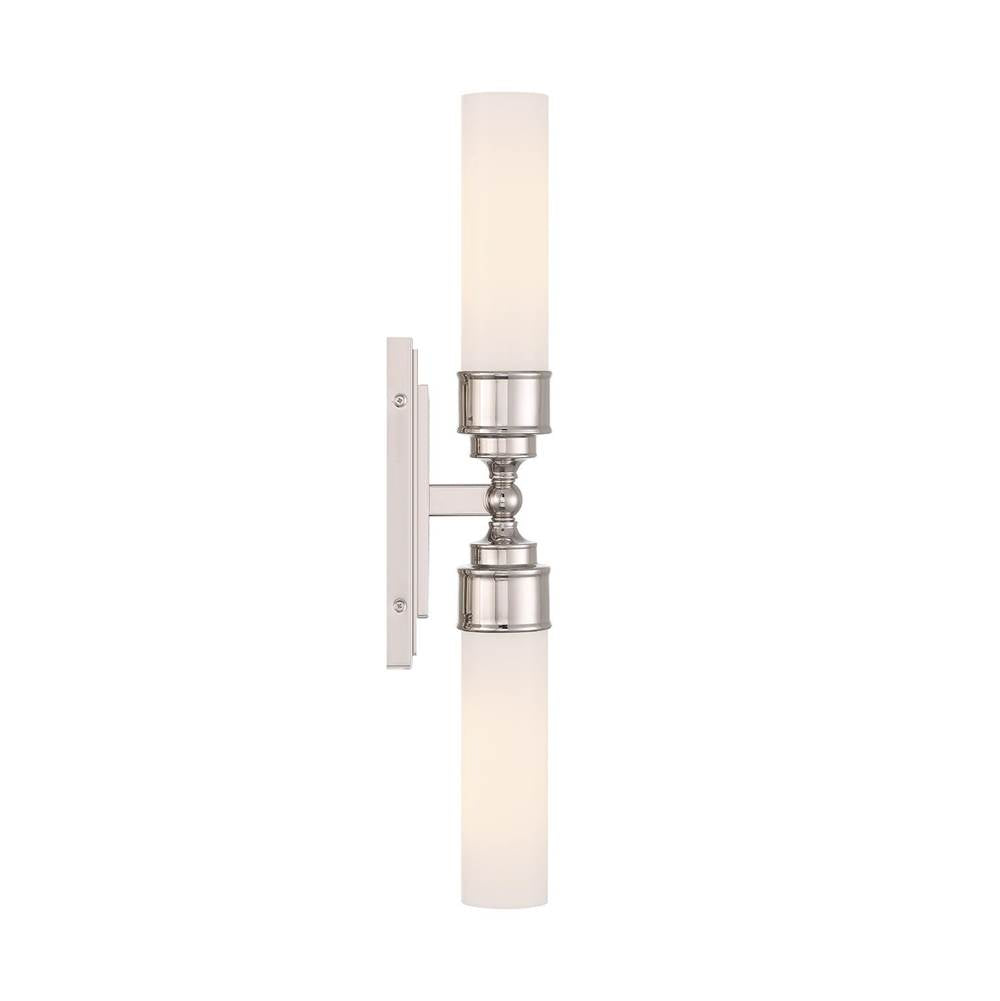 Crystorama WLX-302-PN Polished Nickel Wilcox 2 Light Led Polished Nickel Sconce Image 4