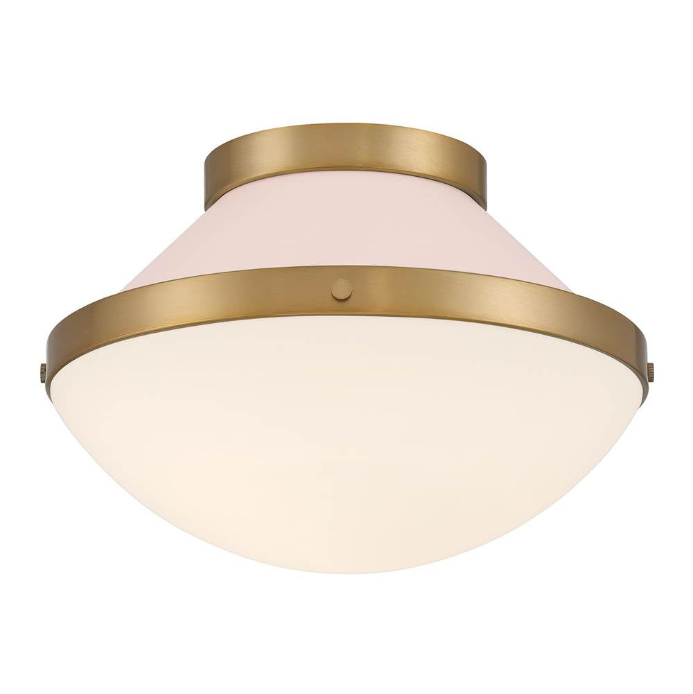 Crystorama XAN-8001-VG-BH Vibrant Gold,Blush Xander 1 Light Vibrant Gold Plus Blush Flush Mount Image 1