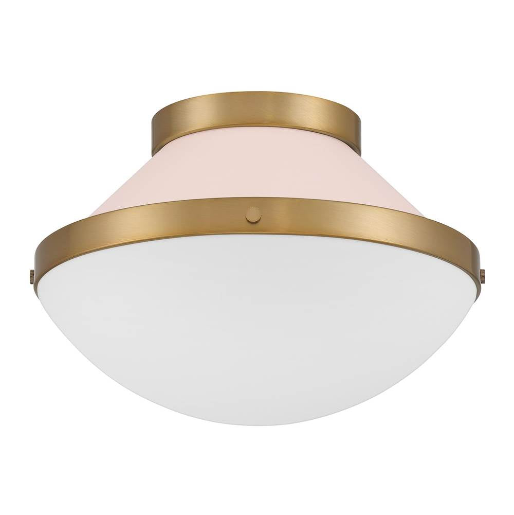 Crystorama Xander 1 Light Vibrant Gold Plus Blush Flush Mount