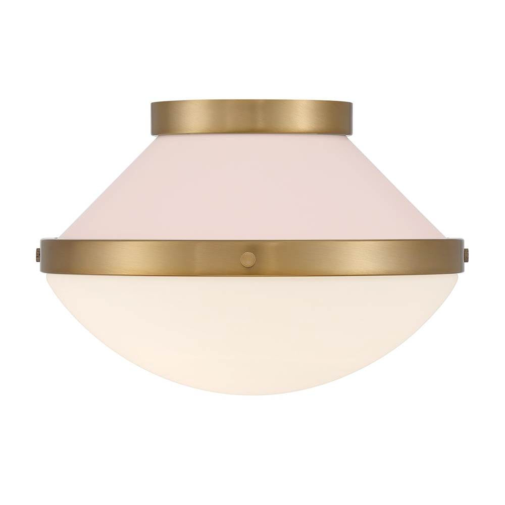 Crystorama XAN-8001-VG-BH Vibrant Gold,Blush Xander 1 Light Vibrant Gold Plus Blush Flush Mount Image 5