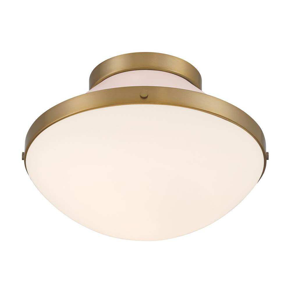 Crystorama XAN-8001-VG-BH Vibrant Gold,Blush Xander 1 Light Vibrant Gold Plus Blush Flush Mount Image 4