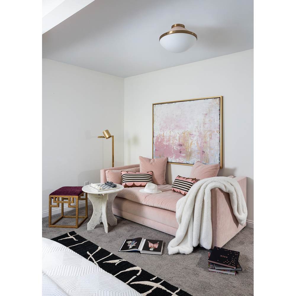 Crystorama XAN-8001-VG-BH Vibrant Gold,Blush Xander 1 Light Vibrant Gold Plus Blush Flush Mount Image 2