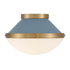 Crystorama XAN-8001-VG-BL Vibrant Gold,Blue Xander 1 Light Vibrant Gold Plus Blue Flush Mount Image 5