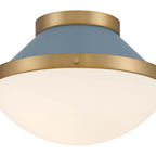 Crystorama XAN-8001-VG-BL Vibrant Gold,Blue Xander 1 Light Vibrant Gold Plus Blue Flush Mount Image 3