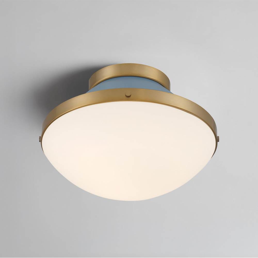 Crystorama XAN-8001-VG-BL Vibrant Gold,Blue Xander 1 Light Vibrant Gold Plus Blue Flush Mount Image 2