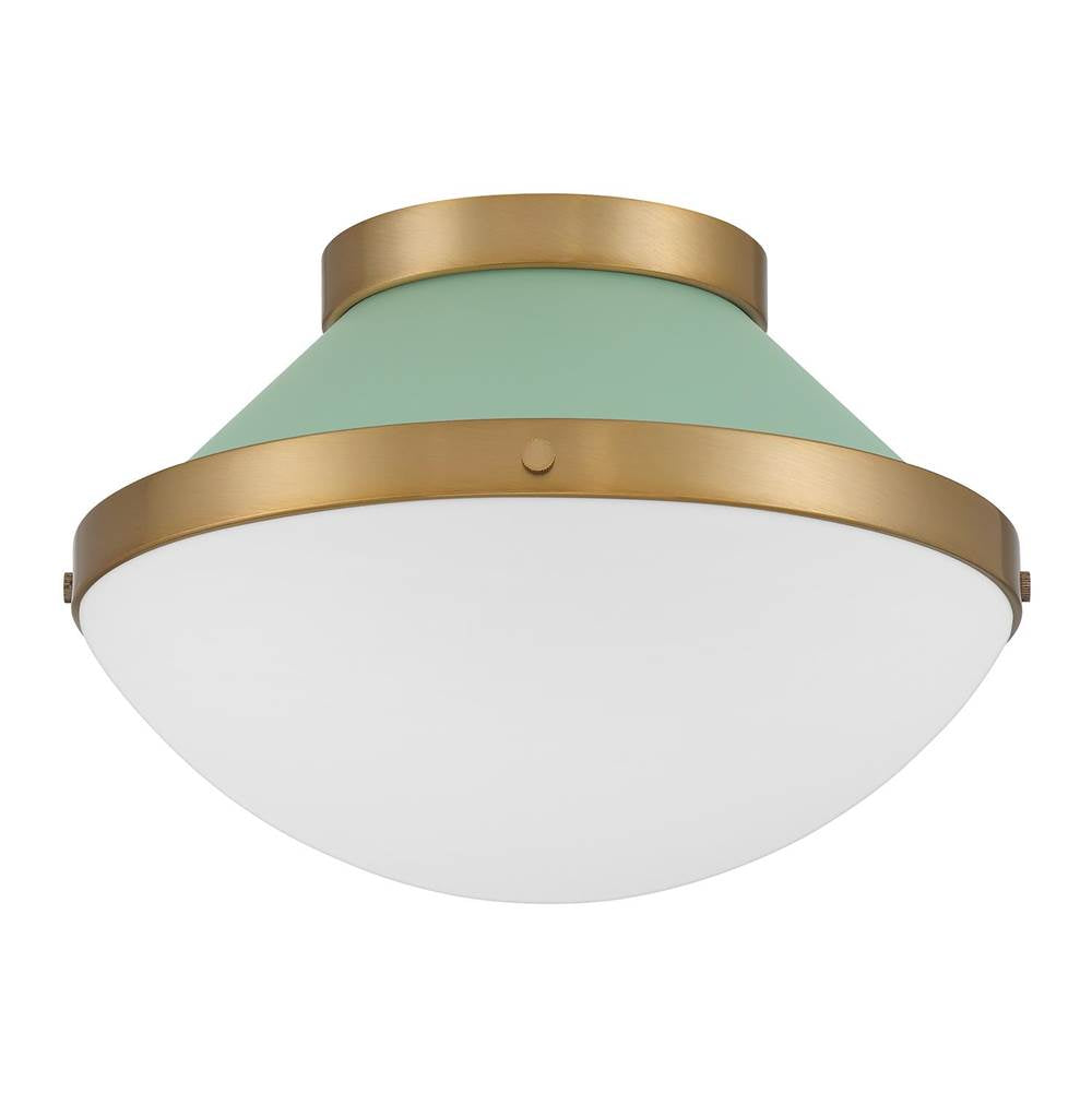 Crystorama Xander 1 Light Vibrant Gold Plus Blush Flush Mount