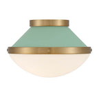 Crystorama XAN-8001-VG-GR Vibrant Gold,Green Xander 1 Light Vibrant Gold Plus Green Flush Mount Image 5