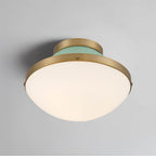 Crystorama XAN-8001-VG-GR Vibrant Gold,Green Xander 1 Light Vibrant Gold Plus Green Flush Mount Image 2