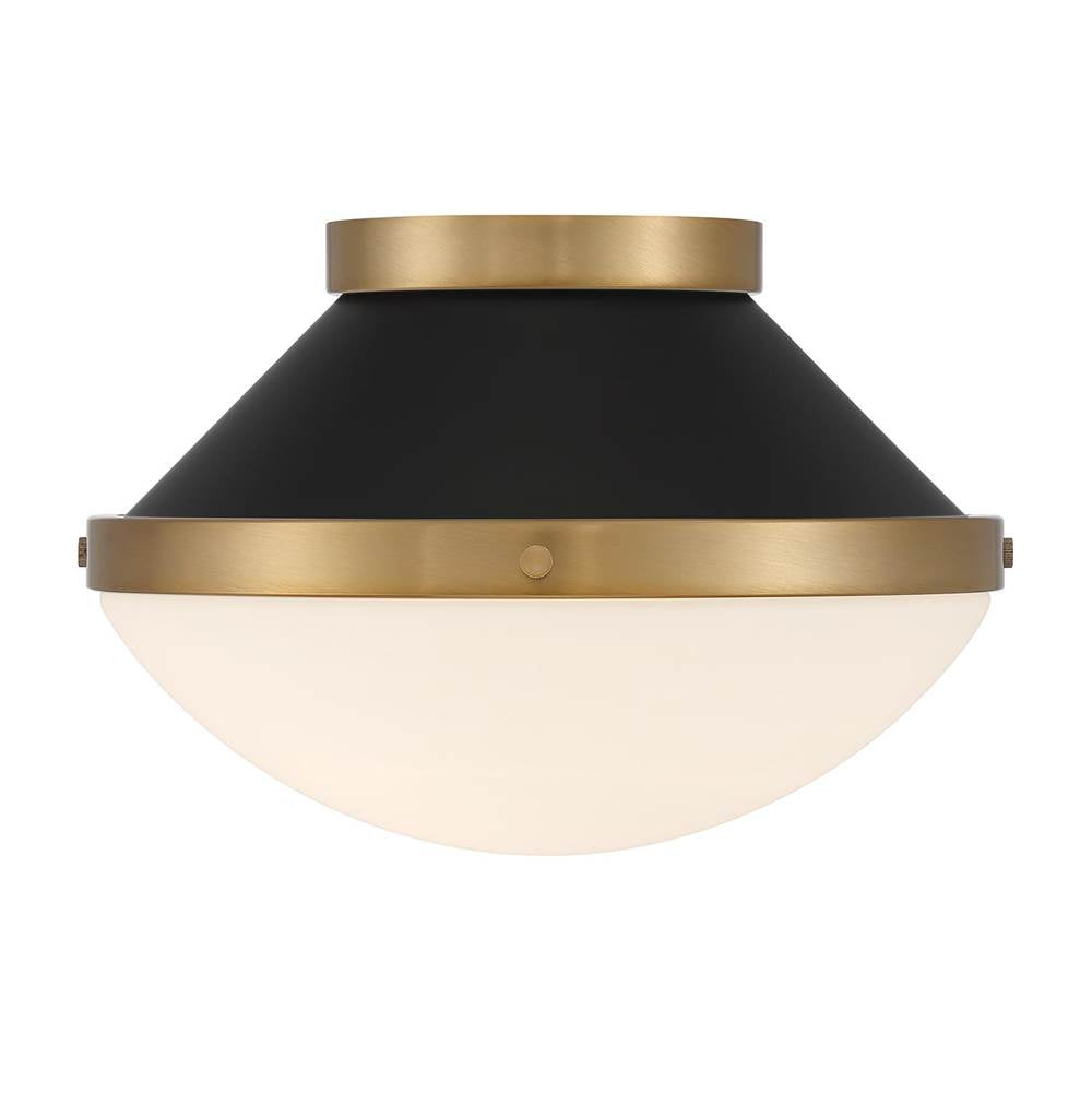 Crystorama XAN-8001-VG-MK Vibrant Gold,Matte Black Xander 1 Light Vibrant Gold Plus Matte Black Flush Mount Image 5