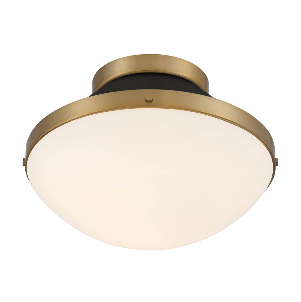 Crystorama XAN-8001-VG-MK Vibrant Gold,Matte Black Xander 1 Light Vibrant Gold Plus Matte Black Flush Mount Image 4