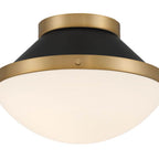 Crystorama XAN-8001-VG-MK Vibrant Gold,Matte Black Xander 1 Light Vibrant Gold Plus Matte Black Flush Mount Image 3