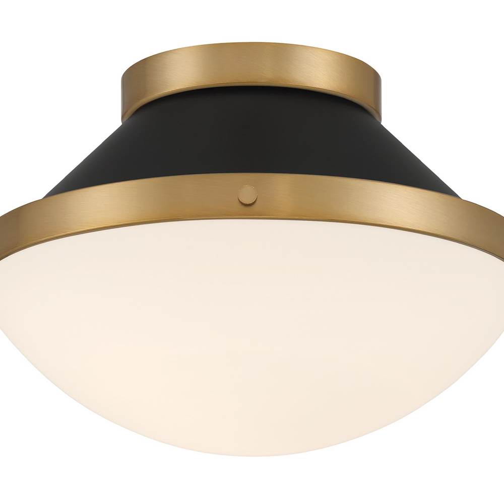 Crystorama XAN-8001-VG-MK Vibrant Gold,Matte Black Xander 1 Light Vibrant Gold Plus Matte Black Flush Mount Image 3