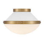 Crystorama XAN-8001-VG-WH Vibrant Gold, White Xander 1 Light Vibrant Gold Plus White Flush Mount Image 5