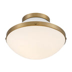 Crystorama XAN-8001-VG-WH Vibrant Gold, White Xander 1 Light Vibrant Gold Plus White Flush Mount Image 4