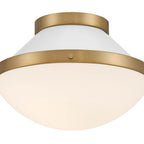 Crystorama XAN-8001-VG-WH Vibrant Gold, White Xander 1 Light Vibrant Gold Plus White Flush Mount Image 3