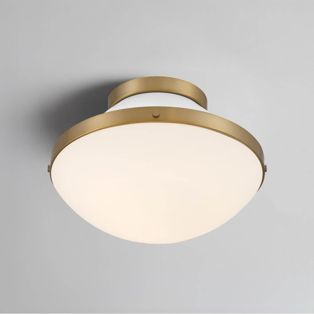 Crystorama XAN-8001-VG-WH Vibrant Gold, White Xander 1 Light Vibrant Gold Plus White Flush Mount Image 2