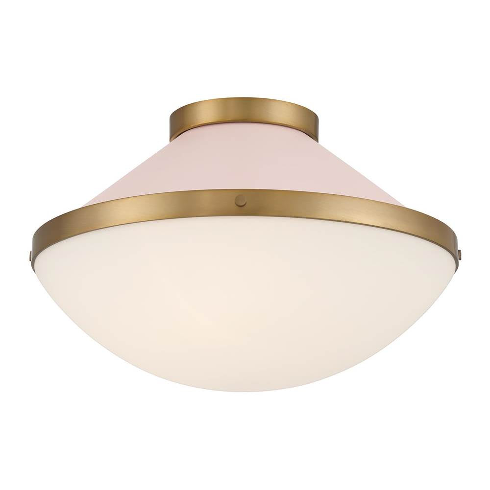Crystorama XAN-8002-VG-BH Vibrant Gold,Blush Xander 2 Light Vibrant Gold Plus Blush Flush Mount Image 1