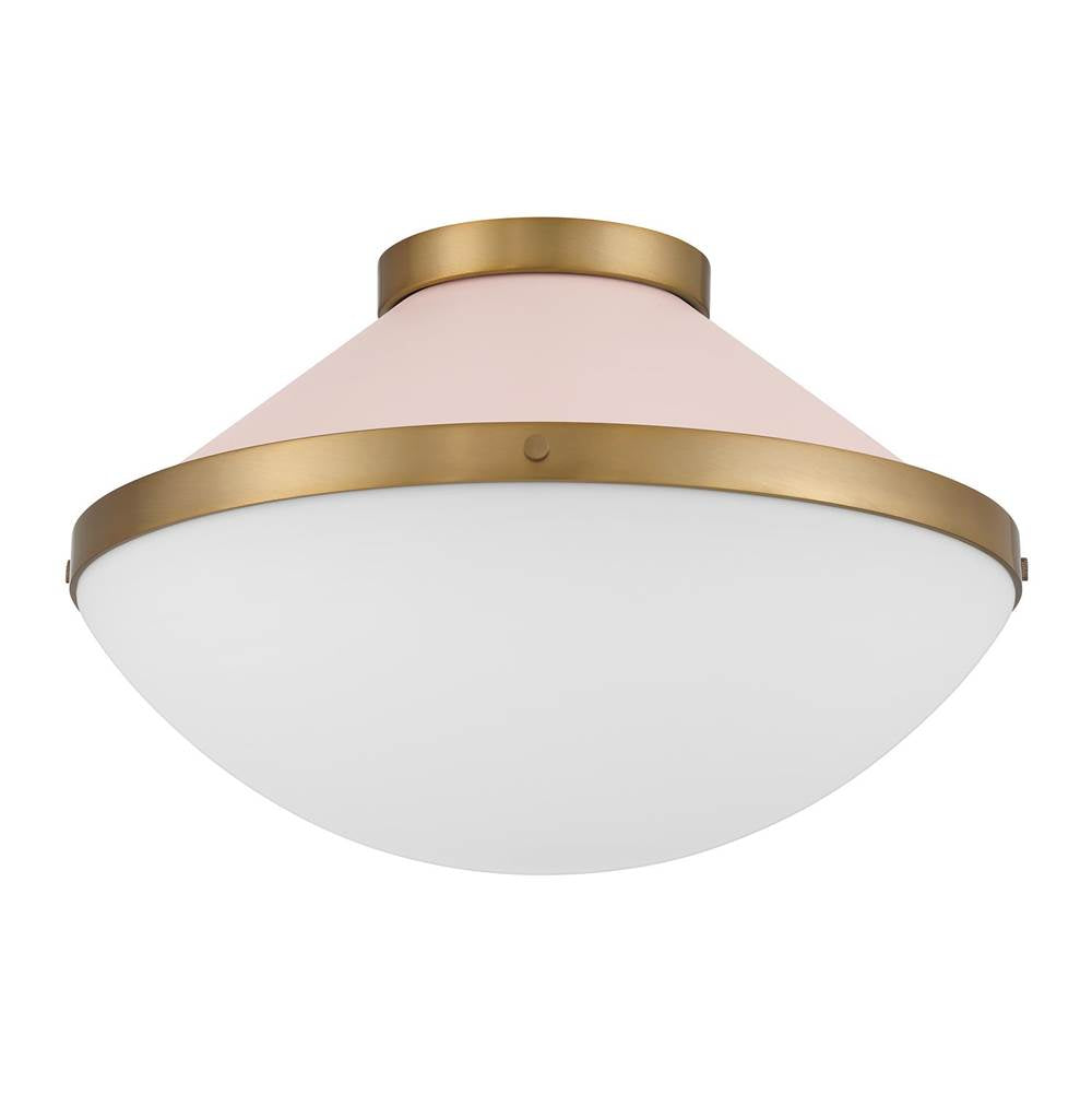 Crystorama Xander 2 Light Vibrant Gold Plus Blush Flush Mount