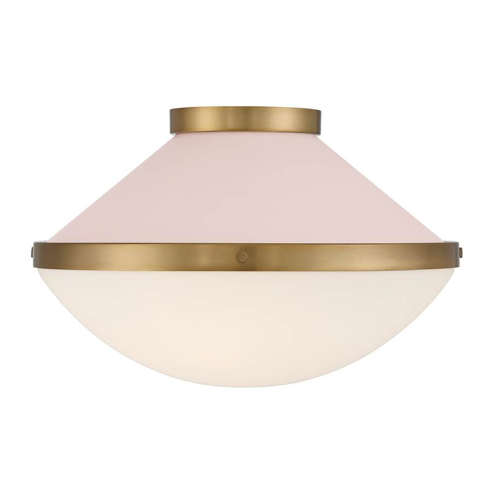 Crystorama XAN-8002-VG-BH Vibrant Gold,Blush Xander 2 Light Vibrant Gold Plus Blush Flush Mount Image 5