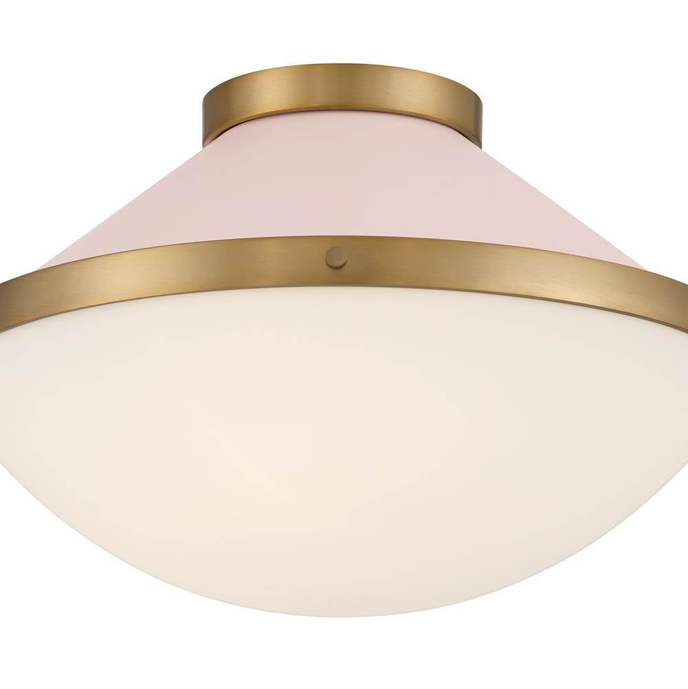 Crystorama XAN-8002-VG-BH Vibrant Gold,Blush Xander 2 Light Vibrant Gold Plus Blush Flush Mount Image 3
