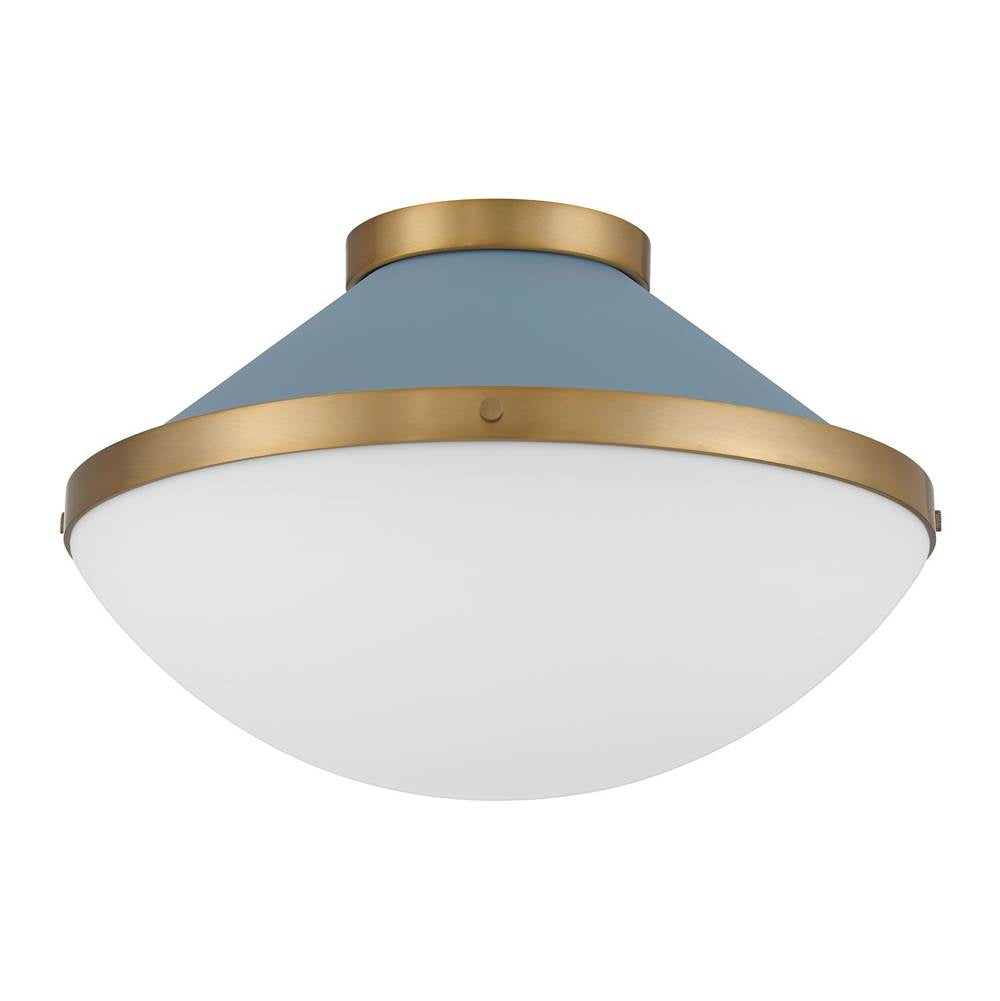 Crystorama Xander 2 Light Vibrant Gold Plus Blush Flush Mount