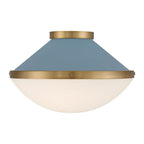 Crystorama XAN-8002-VG-BL Vibrant Gold,Blue Xander 2 Light Vibrant Gold Plus Blue Flush Mount Image 5